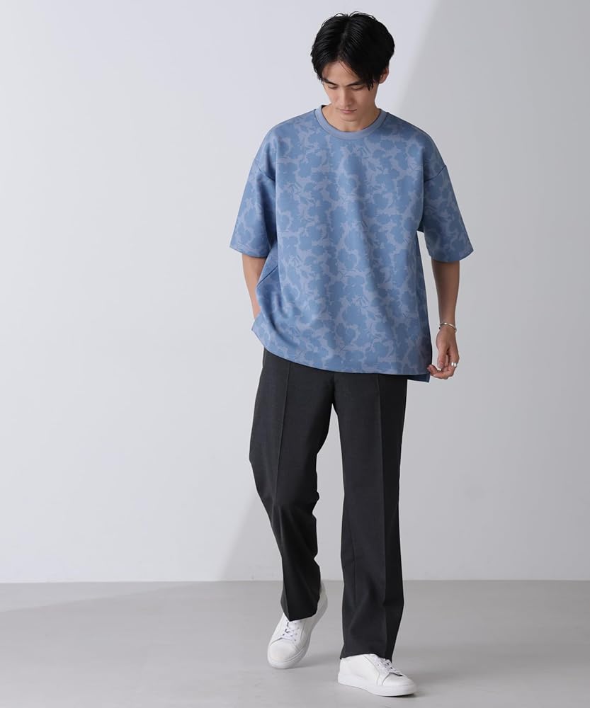 Amazon | [ナノ・ユニバース] 総柄 ダンボール ワイド Tシャツ